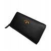 Gucci Bee embroidered zip around wallet 428747 Black