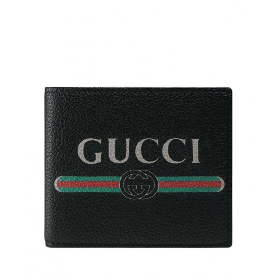 Gucci Print leather bi-fold wallet 496309