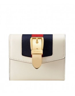 Gucci Sylvie leather wallet 476081 Cream