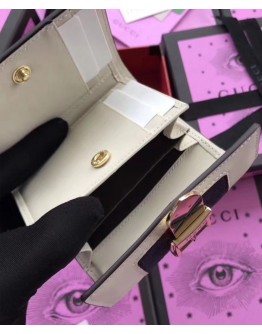 Gucci Sylvie leather wallet 476081 Cream