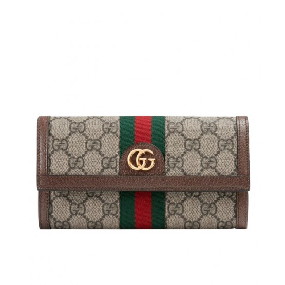 Gucci Ophidia GG continental wallet 523153 Dark Coffee