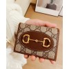 Gucci 1955 Horsebit Card Case Wallet 621887 Coffee