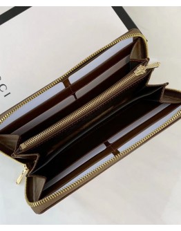 Gucci 1955 Horsebit Zip Around Wallet 621889 Coffee
