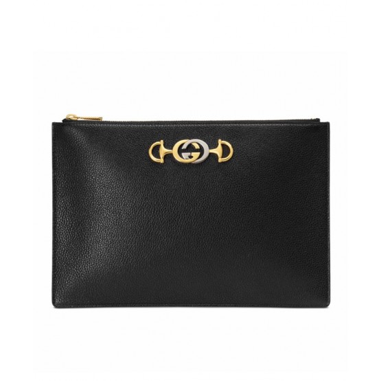 Gucci Zumi grainy leather pouch 570728 Black