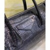Givenchy Small Antigona Soft Bag In Crocodile Effect Leather Black