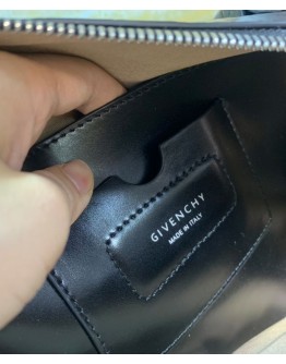 Givenchy Small Antigona Soft Bag In Crocodile Effect Leather Black