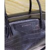 Givenchy Medium Antigona Soft Bag In Crocodile Effect Leather Black