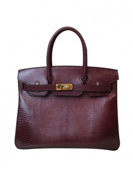 Hermes Birkin 30 Rouge Exotic Lizard Bag