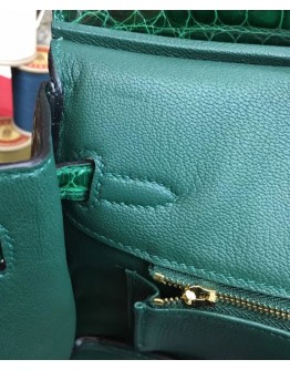 Hermes Birkin 25 Crocodile leather Green