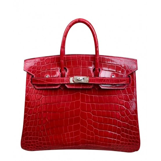 Hermes Birkin 25 Crocodile leather Red