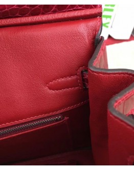 Hermes Birkin 25 Crocodile leather Red