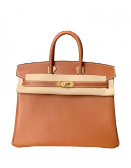 Hermes Birkin 25 Swift Leather Light Coffee