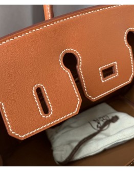 Hermes Birkin 25 Swift Leather Light Coffee