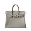Hermes Birkin 25 Togo Leather Silver Gray
