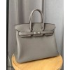 Hermes Birkin 25 Togo Leather Silver Gray