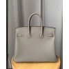 Hermes Birkin 25 Togo Leather Silver Gray