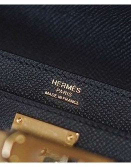 Hermes Kelly Depeches 25 Pouch Black