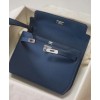Hermes Kelly Depeches 25 Pouch Dark Blue