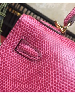 Hermes Kelly Bag 25 Lizard leather Peachblow