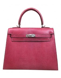 Hermes Kelly Bag 25 Lizard leather Peachblow