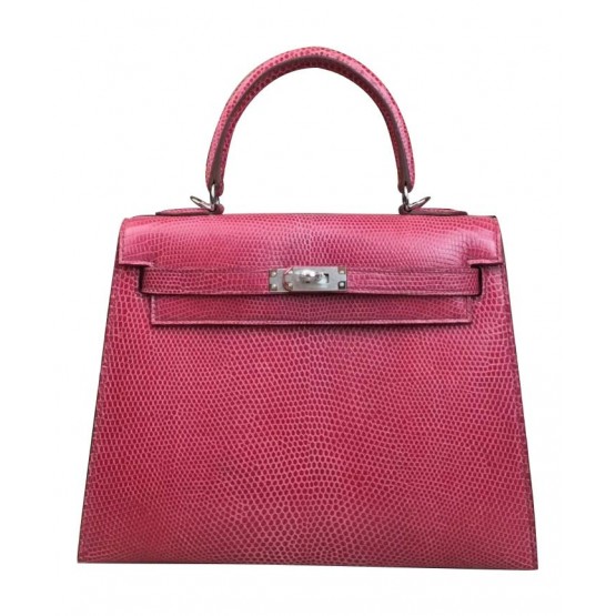 Hermes Kelly Bag 25 Lizard leather Peachblow
