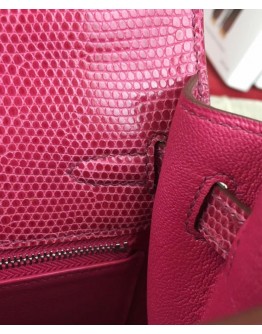Hermes Kelly Bag 25 Lizard leather Peachblow