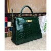 Hermes Kelly Bag 32 Crocodile leather Green