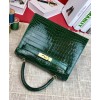 Hermes Kelly Bag 32 Crocodile leather Green