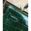 Hermes Kelly Bag 32 Crocodile leather Green