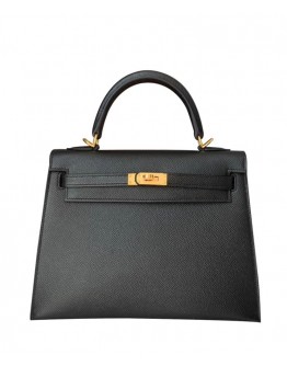 Hermes Kelly Bag 25 Epsom Leather Black