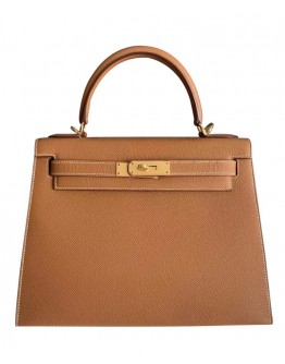Hermes Kelly Bag 32 Epsom Leather Light Coffee