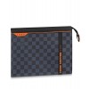 Louis Vuitton Damier Cobalt Race Pochette Voyage MM N60241 Black