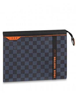 Louis Vuitton Damier Cobalt Race Pochette Voyage MM N60241 Black