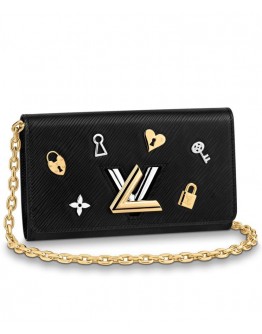 Louis Vuitton Twist Chain Wallet M63987 Black