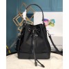 Prada Nylon and Saffiano leather bucket bag 1BE055 Black