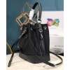 Prada Nylon and Saffiano leather bucket bag 1BE055 Black
