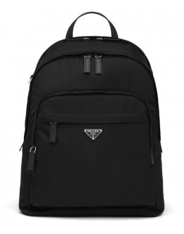 Prada Nylon And Saffiano Leather Backpack Black