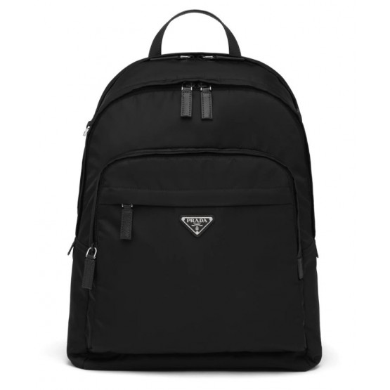 Prada Nylon And Saffiano Leather Backpack Black