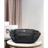 Prada nylon and saffiano leather belt bag 2VL003 Black