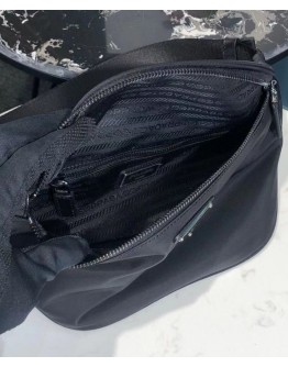 Prada Re-Nylon and Saffiano leather belt bag 2VL033 Black