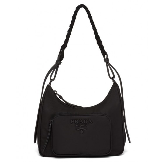 Prada Nylon Hobo Bag Black