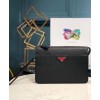 Prada Saffiano Leather Pouch 2VF032 Black