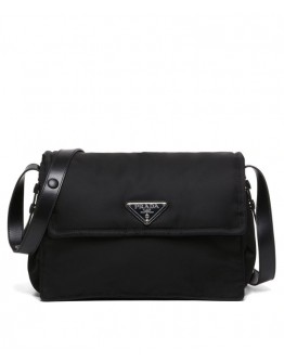 Prada Medium padded nylon shoulder bag 1BD255 Black