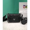 Prada Gaufre Nappa Leather Shoulder Bag 1BD289 Black