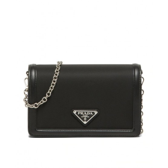 Prada Nylon and leather mini-bag 1BP019 Black