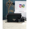Prada Nylon and leather mini-bag 1BP019 Black