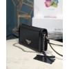 Prada Nylon and leather mini-bag 1BP019 Black