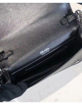 Prada Nylon and leather mini-bag 1BP019 Black