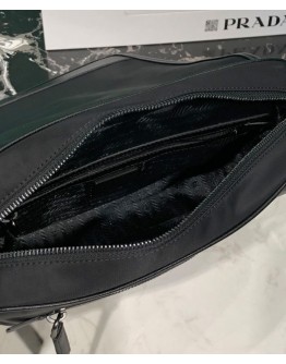 Prada Re-Nylon And Saffiano Leather Shoulder Bag Black