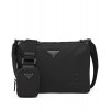 Prada Re-Nylon And Saffiano Leather Shoulder Bag Black